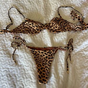 Monday Swimwear Leopard Bikini bottom and top